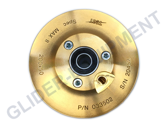 Tost staartwiel Max II 3.5\" Messing Ø12mm (200x50) [033502]
